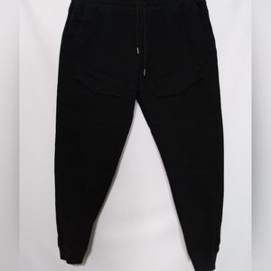 Forever 21 Cargo Joggers Heavy Pants Mens XL Black Elastic Leg Waist 7 Pockets